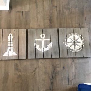 Restoration Hardware RH Wood Plank Nautical Decor